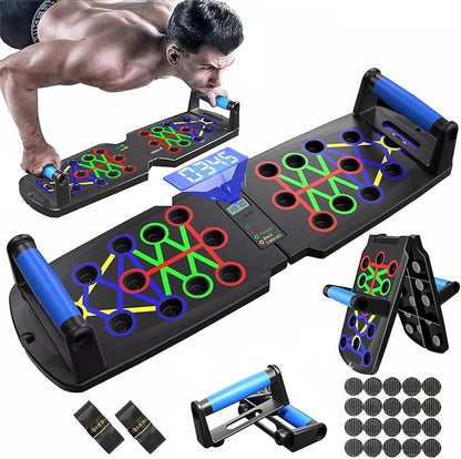 Push Up Board for Men, Push Up Bar at Home Workout Equipment, Pushup Handles Home Gym Exercise Fitness Equipment Portable Foldable with Counter