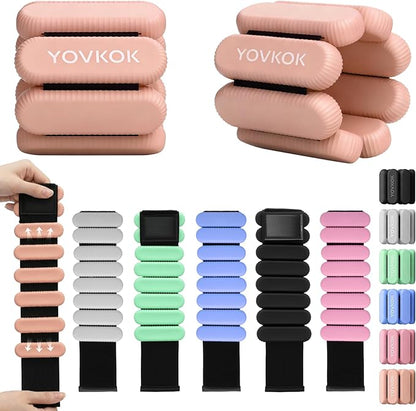 Wrist Weights, Silicone Adjustable Ankle Weights for Women Men - Strengthen Arms and Legs Ideal for for Home Gym Workout, Running, Yoga, Pilates, Barre, Exercise, Strength Training