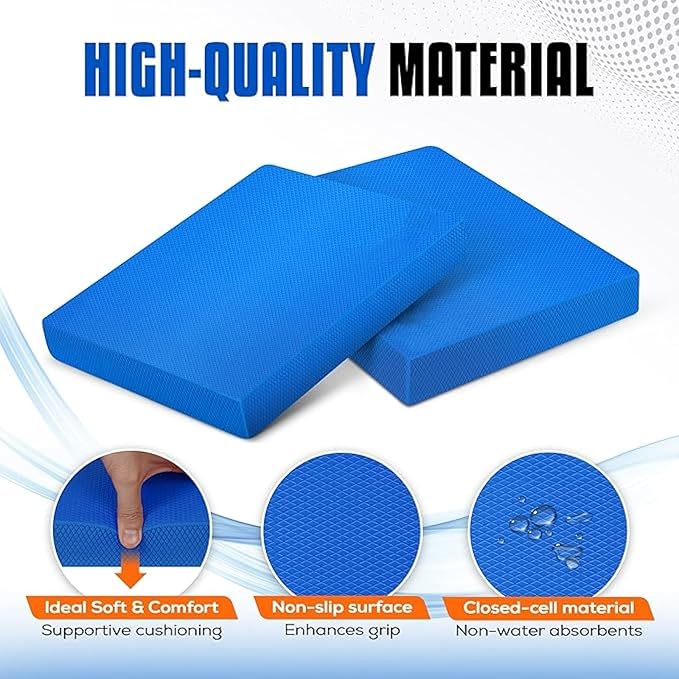 Exercise Balance Pad – Non-slip Cushioned Foam Mat & Knee Pad for Fitness and Stability Training,yoga,physical Therapy (xl:19.68"x15.75"x2.36" & L:15.75"x12.99"x1.96")