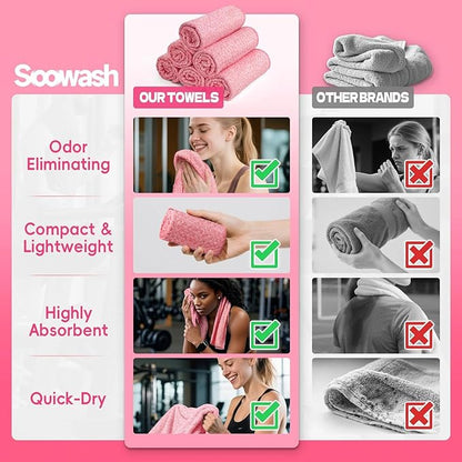 Microfiber Gym Towels for Showering Working Out Quick Dry Negative ions Large Middle Small Sizes Lightweight Gym Towel for Men Women Tennis Sports Towels for Body Hot Yoga Fitness Essentials