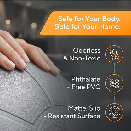 MANTRA SPORTS Exercise Ball – Yoga Ball for Pilates & Fitness - Birthing for Pregnancy, Stability, Core, Balance, Therapy for Physical Rehab, Workout for Home Gym & Office Chair, Fast Pump Included