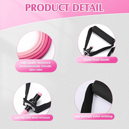 Shappy 10 Pcs Resistance Bands with Handles Exercise Stretch Bands for Exercise Woman Man Training Physical Therapy Workouts Fitness
