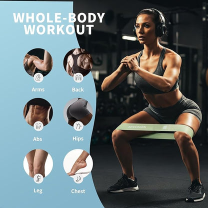 Latex Free Hypoallergenic Silicone Resistance Loop Bands - Non-Slip Glute Booty Elastic Bands for Women, Multiple Packs & Resistance Levels for Home Gym Yoga Pilates Workout & Stretching