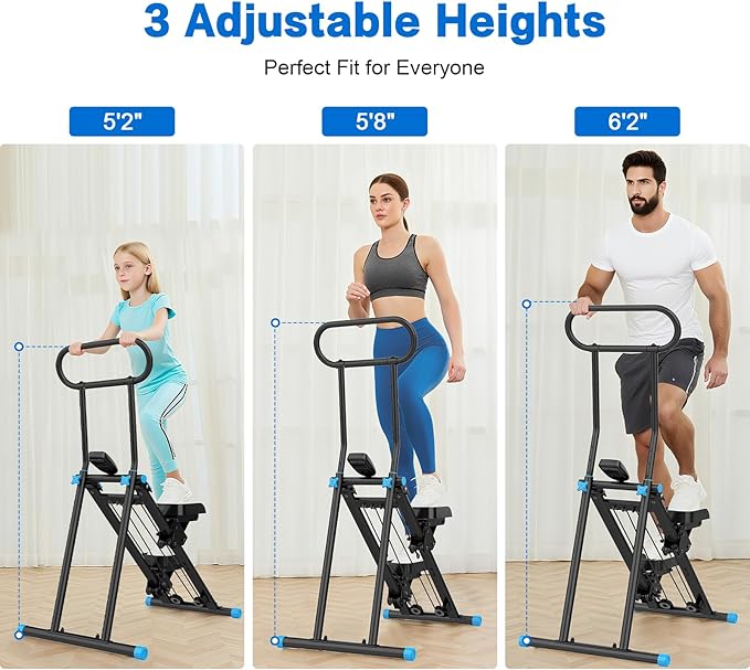 HXD-ERGO Stair Stepper for Home, New Version 6 Adjustable Resistance Vertical Climber Cardio Exercise Machine, Folding Stair Climber for Full Body Workout with Adjustable Handlebar