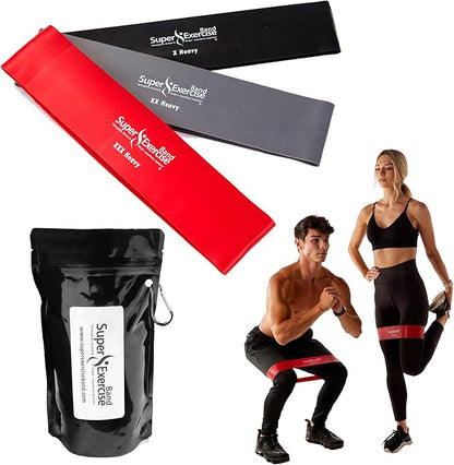 USA 14" x 3" Extra Long Latex Free Mini Loop Bands in 3, 5, 10 Pack Sets. 10 Strengths for Resistance Training, Stretching, Yoga, Toning. Plus an Exclusive iPhone App and E-Book.