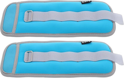 Ankle and Wrist Weights Sandbags 1kg Set (0.5kg X 2) Sky Blue Adjustable Leg and Arm Workout Bands for Men and Women Running Fitness Strength Training