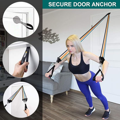 Resistance Bands Door Anchor Attachment, Secure Door Anchor Heavy Duty Door Anchor for Resistance Bands, Door Jamb Anchor for Fitness Workout Band
