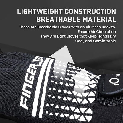 Full Finger Workout Gloves Weight Lifting Touchscreen for Men Women with Padding, Full Hand Gym Exercise Gloves Male Female, Non Slip Fitness Gloves Extra Grip for Cycling Climbing Hiking