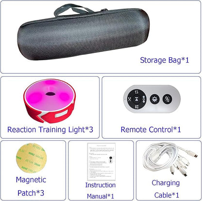 Reaction Training Lights, Speed Agility Lamp Reaction Training Light, 4 Modes, 4 Light Color Speed Agile Response Equipment, for Football, Boxing, Fitness, Sports Training(A Set of 3 Lamps)