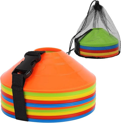 Soccer Cones 15/25/30/50 Pack with Mesh Bag & Strap-Soccer Cones for Sports Training, Football, Basketball,Running Drills-Agility Cones for Indoor and Outdoor Games