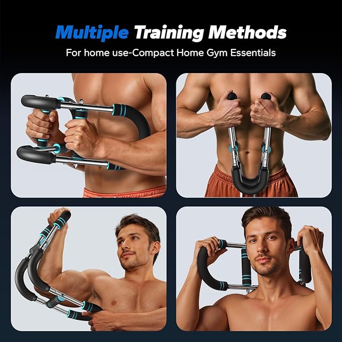 Merach Twister Arm Trainer, Adjustable Power Twister Bar, Chest Workout Equipment for Men, Portable Upper Body Workout Machine, Detachable Spring Resistance Home Fitness Equipment