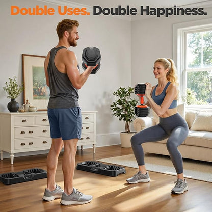 2026 Updated Adjustable Dumbbell Set of 2, 110lbs/50lbs Weights Dumbbell Set with Storage Box, 25lbs/55lbs Adjustable Weights with Anti-slip Silicone Grip, Weight Set For Home Gym Suit both Men and Women