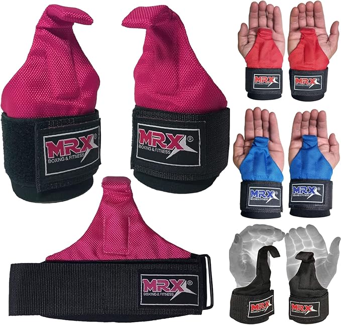MRX Power Weight Lifting Straps Wrist Support Heavyduty Gym Training Bandage Cordura Hook Deadlifting Wraps