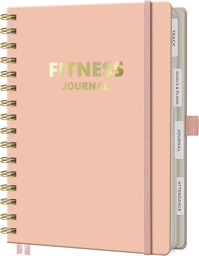 Workout Journal, Fitness Journal for Women & Men, A5 Workout Log Exercise, Fitness Trackers Plan Week With Goals, Calendar, Loss Weight Diet Training, Progress, Gym & Home Workouts (Pink)