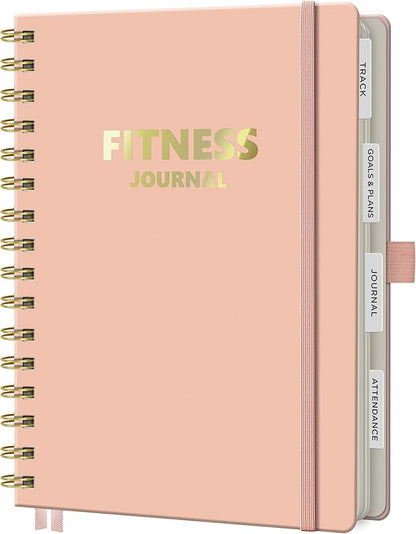 Workout Journal, Fitness Journal for Women & Men, A5 Workout Log Exercise, Fitness Trackers Plan Week With Goals, Calendar, Loss Weight Diet Training, Progress, Gym & Home Workouts (Pink)