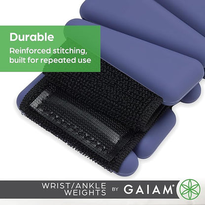 Gaiam Wrist and Ankle Weights, Wearable Bracelet to Strengthen, Tone & Sculpt, Adjustable Ankle Weights for Women & Men for Yoga, Dance, Pilates, Barre, Cardio, Home & Gym Use