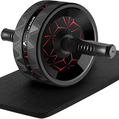 ROMIX Ab Roller Wheel, Wide Ab Wheel Roller with Extra Thick Knee Mat for Home Gym Fitness, Abs Workout Equipment for Abdominal and Core Strength Training for Men and Women, Exercise Wheels for Abs