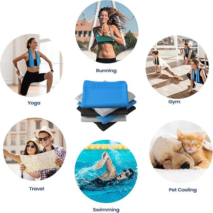 Clothirily Cooling Towels (40"x12"), Breathable Cooling Towels for Neck and Face, Men & Women Workout Towel for Hot Weather, Sweat Towel for Gym Yoga, Camping, Fitness, Running, Traveling, 6 Pack