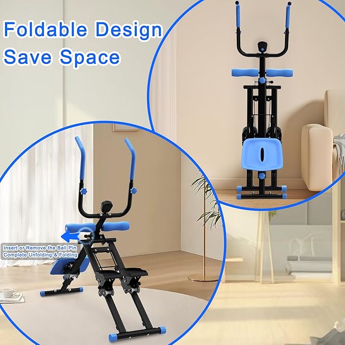 Space Saving 2-in-1 Home Gym, Stair Stepper & Ab Workout Machine Combo for Cardio and Core Training, Compact Multifunctional Fitness Equipment
