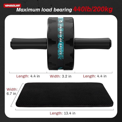 VINSGUIR Ab Roller Wheel, Abs & Core Workout Equipment for Home Gym with Knee Pad Accessories, Abdominal Wheel for Full-body Strength Training