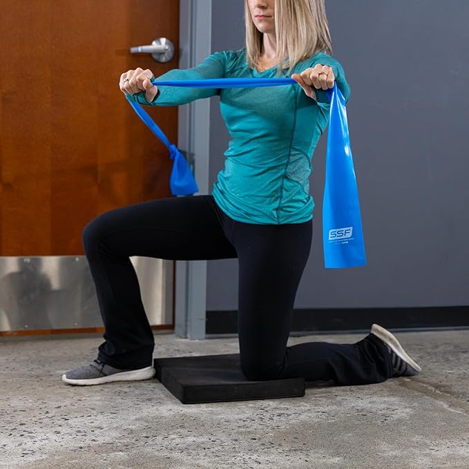 Serious Steel Fitness Flat Resistance Bands for Upper and Lower Body Strength Training and Exercise. (Non-Latex Flat Physical Therapy Exercise Bands - 4" x 25 Yards or 4" x 5 Feet)