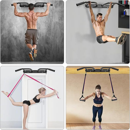 SELEWARE Heavy Duty Welded Pull Up Bar, Versatile Doorway Wall Mount, Joist Mounted, and Ceiling Mounted Chin Up Bars, Thick Metal Sturdy Construction for Full Body Workouts Support 500 lbs