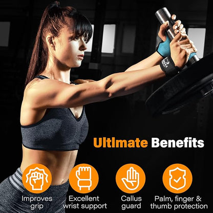 Weight Lifting Wrist Straps, Gym Straps Weight Lifting for Deadlift and Powerlifting, Double Layer Leather Wrist Wraps with Padded Cushion Wrist Loop, Weightlifting Grips for Men and Women