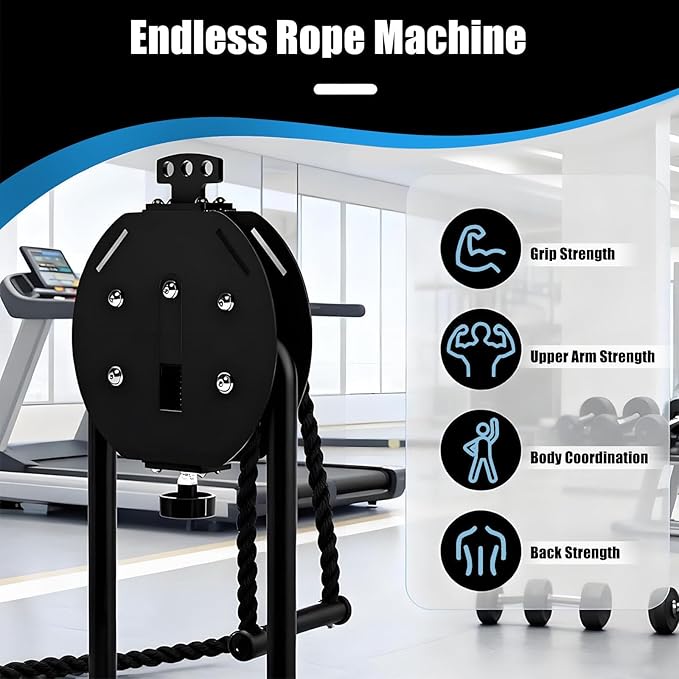 Endless Rope Trainer, Resistance Training Machine - Pulley Rope Trainer - Home Gym Strength Trainer with Adjustable Resista for Full Upper Body Workout at Home Red