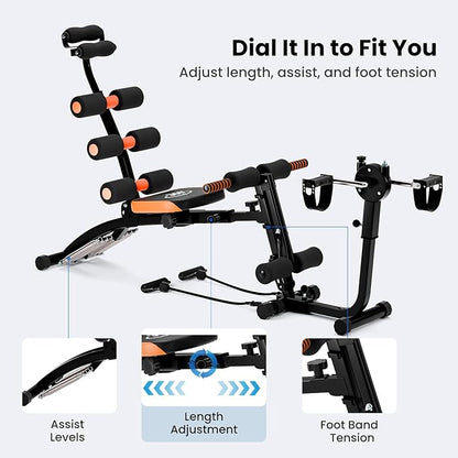 All-in-One Ab Workout Bench, Abdominal Machine, Ab Workout Bench for Home Gym, Multi-Functional Adjustable Abdominal Crunch Machine, Exercise Equipment for Total Body Workout