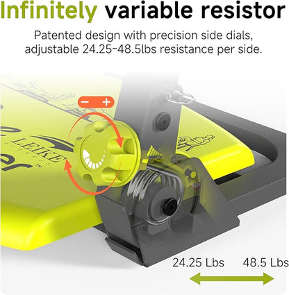 Adjustable Ab Machine with 3 Resistance Levels & Removable Handle - Complete Core Workout Equipment for Home Gym Fitness (All Ages)