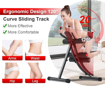 KESHWELL Ab Machine,Ab Workout Equipment For Home,Whole Body Exercise Waist Trainer For Women,Ab Machine For Stomach Workout,Foldable Fitness Exercise Equipment With Resistance Bands&LCD Display