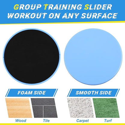Jenaai 24 Pcs (12 Pairs) Core Sliders Exercise Glider Discs Bulk for Group Training Classes Fitness Slider for Working Out Dual Sided Core Gliding Discs AB Pads for Carpet Hardwood Floor