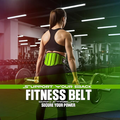 QTF Fitness Neoprene Weight Lifting Belt - Adjustable 6" Gym Support for Stability & Lumbar Support - Sweat Resistant Weightlifting Belt for Men & Women for Squats, Deadlifts & Bench Presses