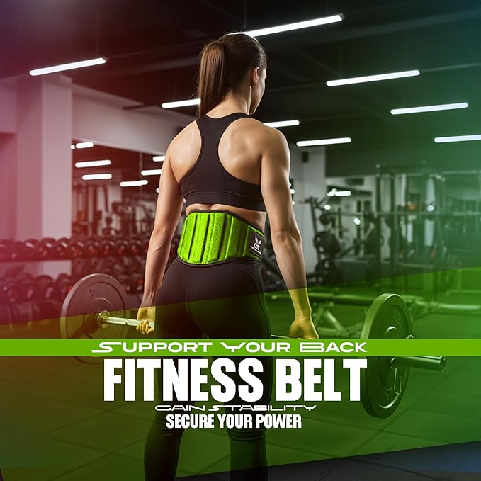 QTF Fitness Neoprene Weight Lifting Belt - Adjustable 6" Gym Support for Stability & Lumbar Support - Sweat Resistant Weightlifting Belt for Men & Women for Squats, Deadlifts & Bench Presses