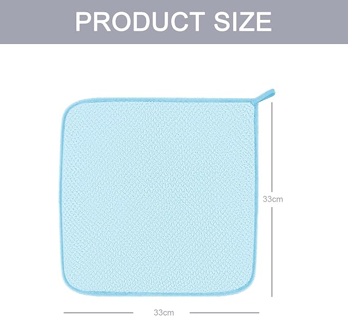 6 Pack Washcloth Set - Quick Drying & Absorbent Microfiber Gym Towels 13x13 inches - Lightweight & Thin Yoga Towels - Multi-Purpose Camping Towels for SPA, Hotel & Bathroom, Light Blue