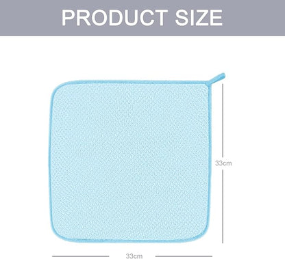 6 Pack Washcloth Set - Quick Drying & Absorbent Microfiber Gym Towels 13x13 inches - Lightweight & Thin Yoga Towels - Multi-Purpose Camping Towels for SPA, Hotel & Bathroom, Light Blue