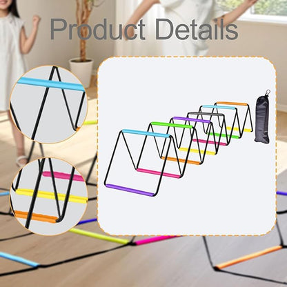 Agility Ladder with Jumping Obstacles, 12 Rung Speed Ladder & 6 Hurdles, Multipurpose Agility Training Equipment for Soccer, Rugby, Footwork Exercise
