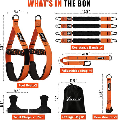 Upgraded Pull Up Assistance Bands, Heavy Duty Resistance Bands with Handles, Exercise Band with Door Anchor, Adjustable Workout Band Set for Pull Up Bar, Full Body Strength&Muscle Training, Home Gym