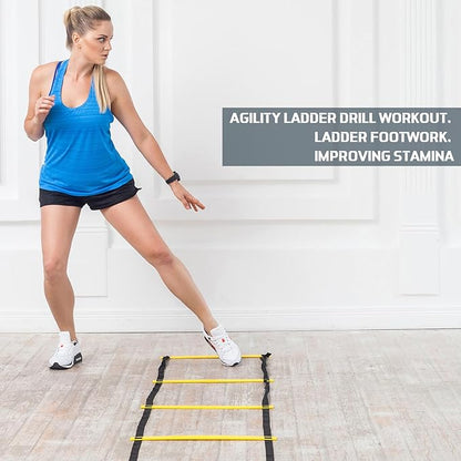 Sosation Agility Ladder 20 Feet Adjustable Rungs Speed Training Exercise Ladders with Carry Bag for Kids and Adults Soccer Football Boxing Footwork Sports Speed Agility Training