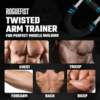 Twister Arm Trainer, Adjustable 3 Resistance Levels (60–100 lbs) Stainless Steel Arms Strengthener for Shoulders, Biceps Chest Workout Equipment with Added Silicone Gym Grip Pads