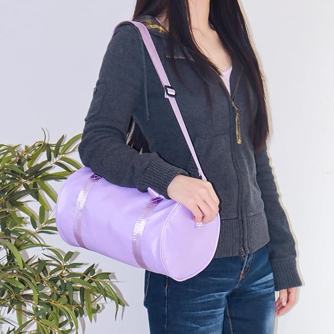 Mini Gym Bag for Women Small Duffle Bag Mini Gym Tote Bag Sport Bag for Yoga Swimming Dance (Purple)