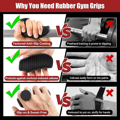 HUAFA Anti-Slip Workout Grips, Gym Grips Weight Lifting Grips Pads, Ergonomics Weight Lifting Gloves for Men Women Deadlift, Fitness Training and Exercise, Gym Grips Pads for Palm Protection