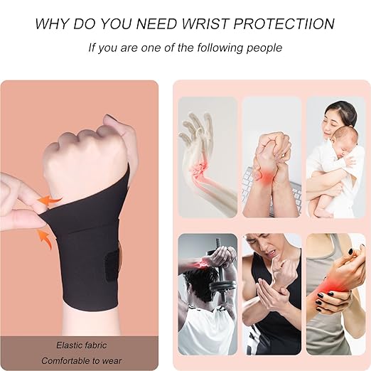 2 Pcs Ultra-Thin Wrist Brace Support for Carpal Tunnel, Pain Relief, Arthritis, Tendonitis, Elastic Wrist Wraps Right and Left Hands - Compression and Support for Fitness Enthusiasts (Black orange)