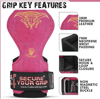 Cobra Grips PRO Weight Lifting Gloves Heavy Duty Straps Alternative with Power Lifting Hooks Padded Wrist Support for Deadlifts & Bodybuilding