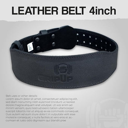 Leather Weightlifting Belt for Men & Women – 4" & 6" Width – Heavy Duty Gym Belt for Powerlifting, Bodybuilding, CrossFit – Adjustable Support for Back & Core – Ideal for Squats & Deadlifts