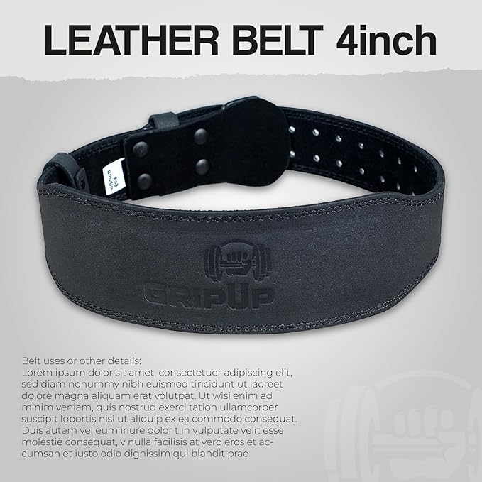 Leather Weightlifting Belt for Men & Women – 4" & 6" Width – Heavy Duty Gym Belt for Powerlifting, Bodybuilding, CrossFit – Adjustable Support for Back & Core – Ideal for Squats & Deadlifts