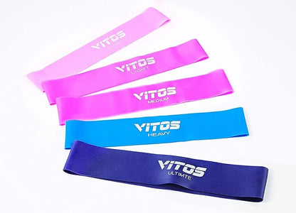 Vitos Resistance Bands Set - Exercise Bands for Working Out, Leg Exercises Elastic Stretch Bands