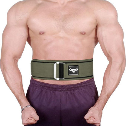 IBRO Quick Locking Premium Weight Lifting Belt - Back Support for Powerlifting, Cross Training & Gym Bodybuilding - 4 Inch Nylon Men and Women with Metal Buckle for Core Stability