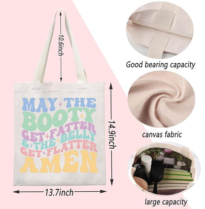 ENSIANTH Funny Gym Gift Fitness Sarcasm Tote Bag Peach Booty Gift Workout Motivation Shoulder Bag Weight Training Gift