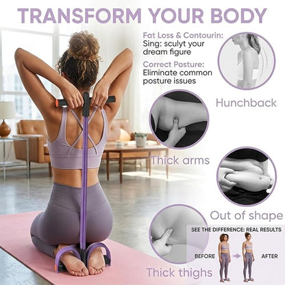Upgraded 6-Tube Pedal Resistance Band with Handle, Heavy Duty Pedal Puller Resistance Band for Sit Up Exercise Equipment, Fitness Exercise Bands for Women Slimming, Pilates & Yoga Stretching